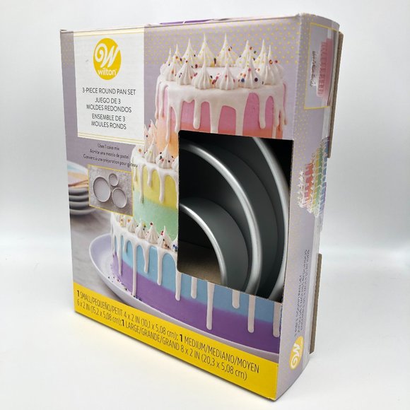 Wilton Kitchen Wilton 3piece Aluminum Round Cake Pan Set 8in 6in